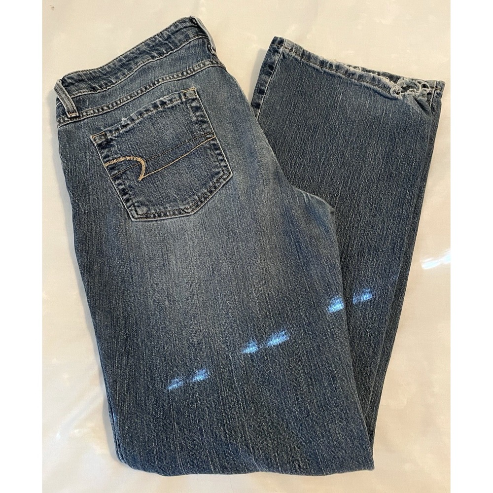 american eagle jeans women size 12 Stretch Skinny Straight Leg dark